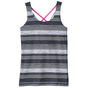 Girls 7-16 SO® Criss-Cross Performance Tank Top with Built-In Bra