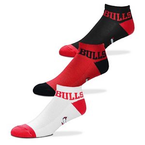 Men's For Bare Feet Chicago Bulls 3-Pack Low-Cut Socks
