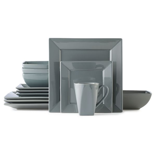 Grey square dinnerware outlet sets