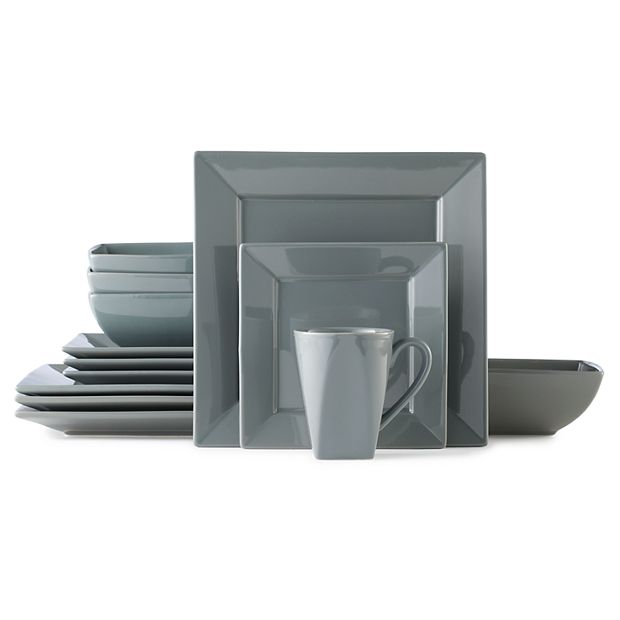 Grey square dinner set best sale