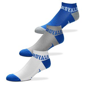 Men's For Bare Feet Kansas City Royals 3-Pack Low-Cut Socks