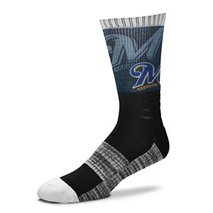 Men's For Bare Feet Milwaukee Brewers Blackout Crew Socks