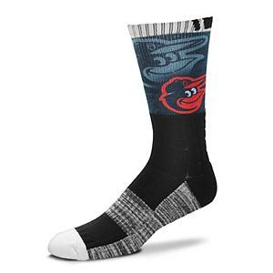 Men's For Bare Feet Baltimore Orioles Blackout Crew Socks