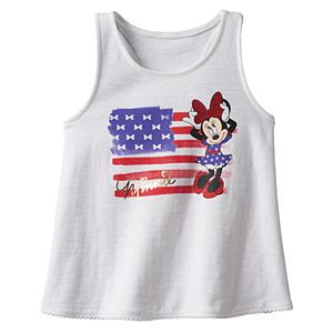 Disney's Minnie Mouse Toddler Girl Glitter American Flag Racerback Tank Top by Jumping Beans®