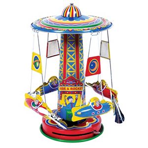 Schylling Rocket Ride Tin Carousel Collectible