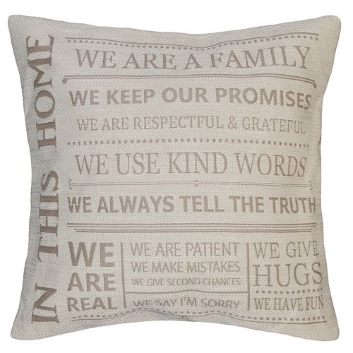 Spencer Home Decor ''In This Home'' Jacquard Throw Pillow