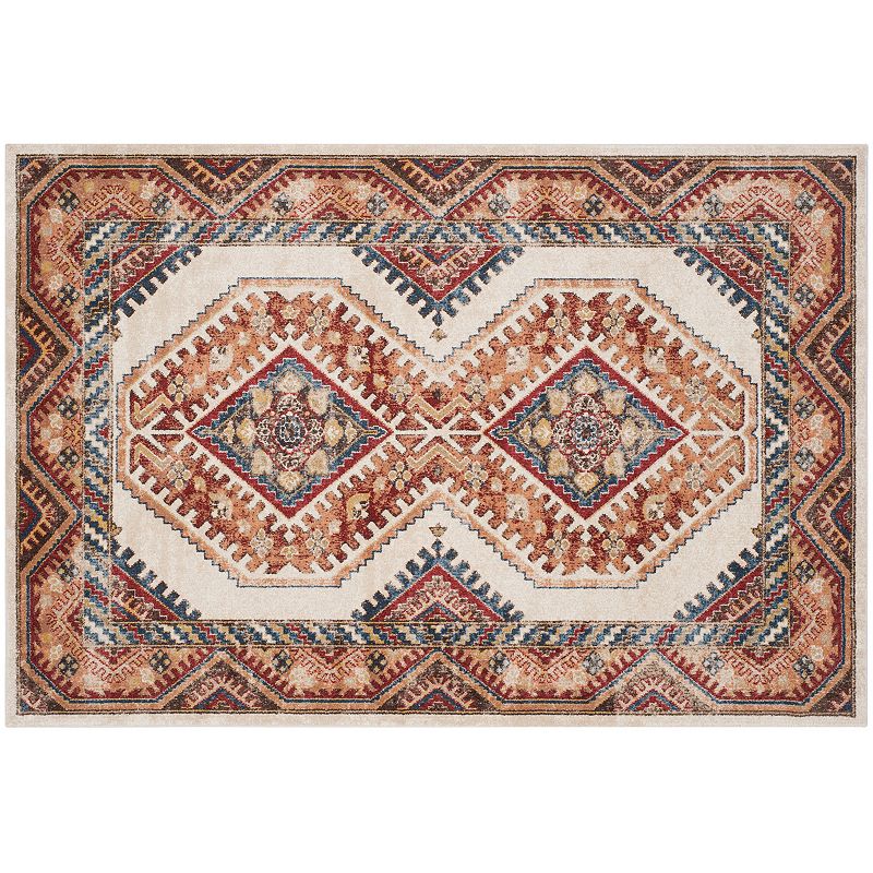 Safavieh Bijar Urmia Framed Floral Rug, White, 5X7.5 Ft