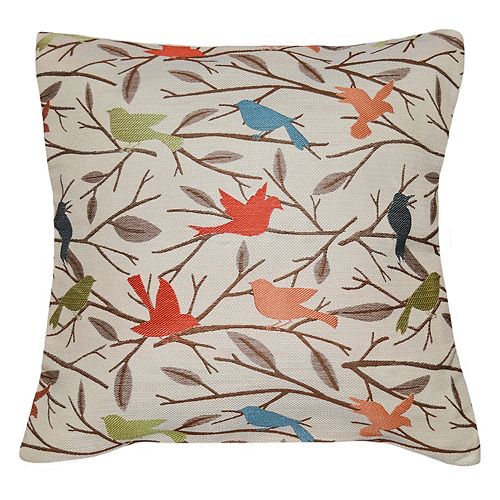 Spencer Home Decor Perched Bird Jacquard Throw Pillow