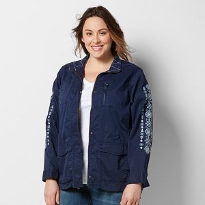 Plus Size SONOMA Goods for Life™ Embroidered Utility Jacket