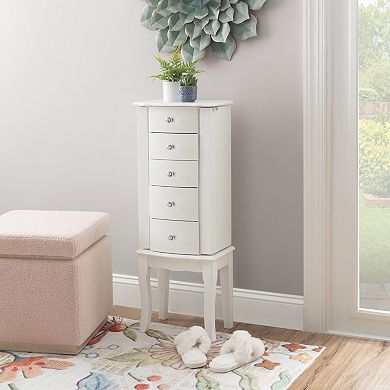 White 4-Drawer Jewelry Armoire