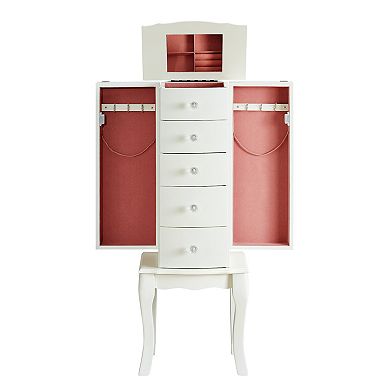 White 4-Drawer Jewelry Armoire