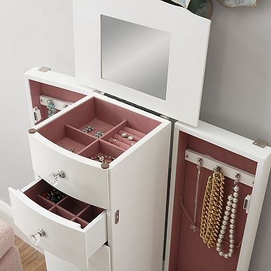 White 4-Drawer Jewelry Armoire