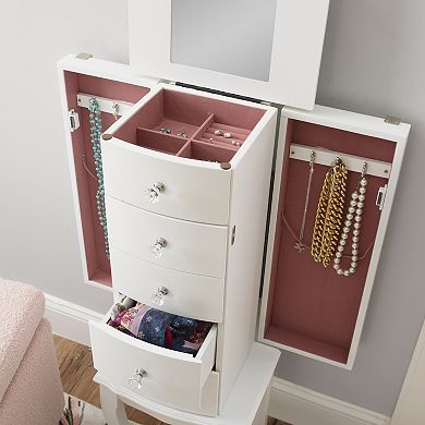 White 4-Drawer Jewelry Armoire