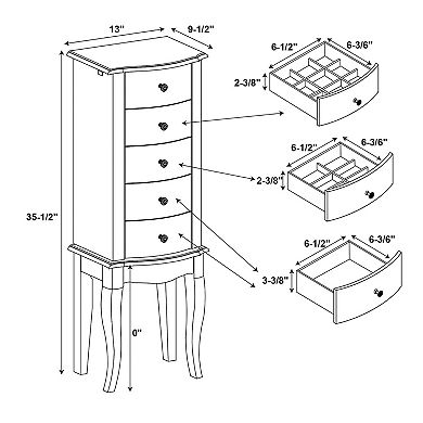 White 4-Drawer Jewelry Armoire