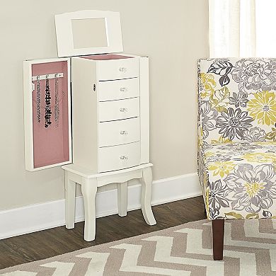 White 4-Drawer Jewelry Armoire