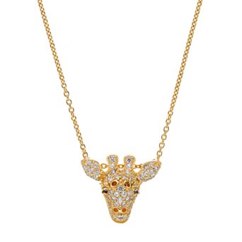 Sophie Miller Sterling Silver Cubic Zirconia Giraffe Pendant