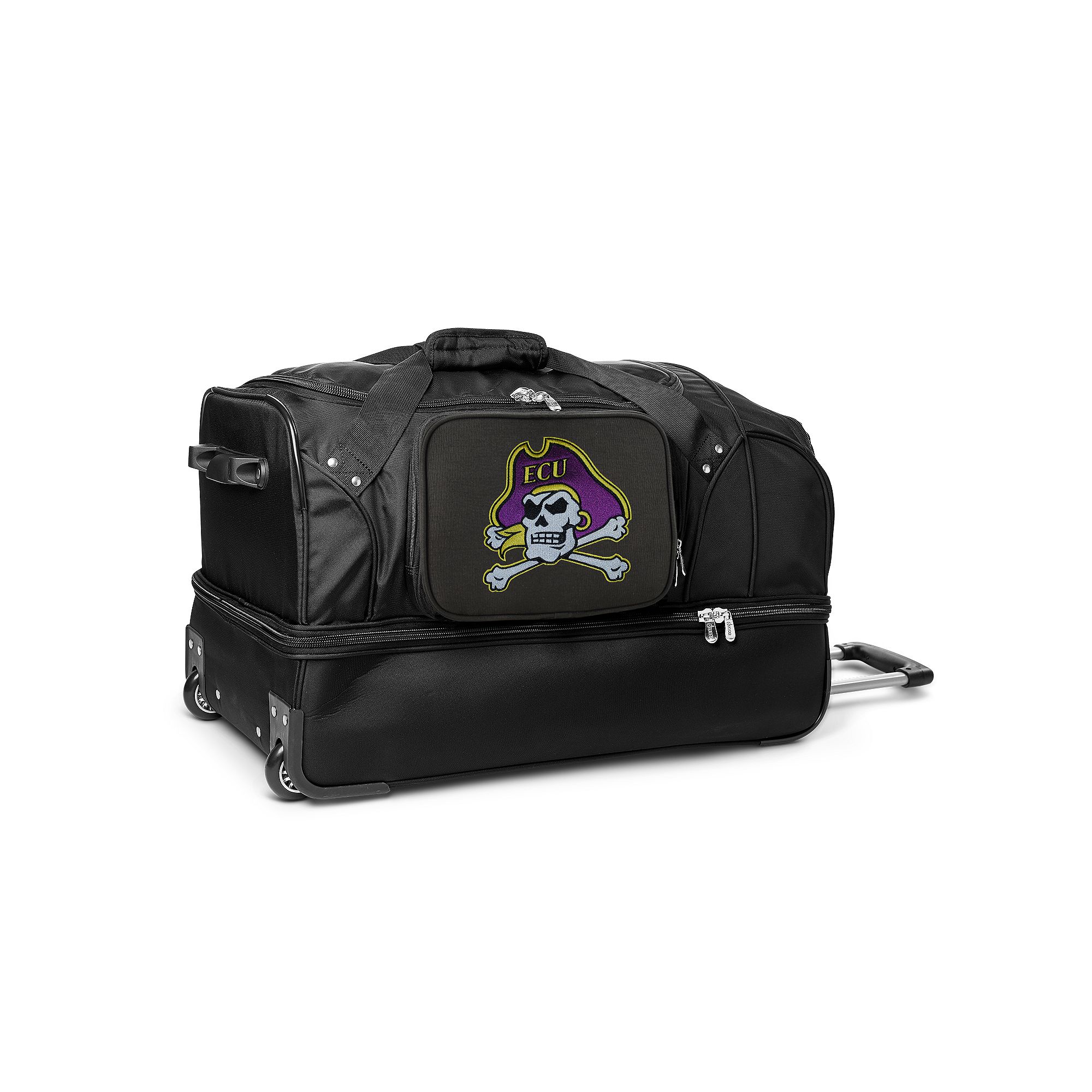 East Carolina Pirates 27-Inch Wheeled Drop-Bottom Duffle Bag, Ecu Team