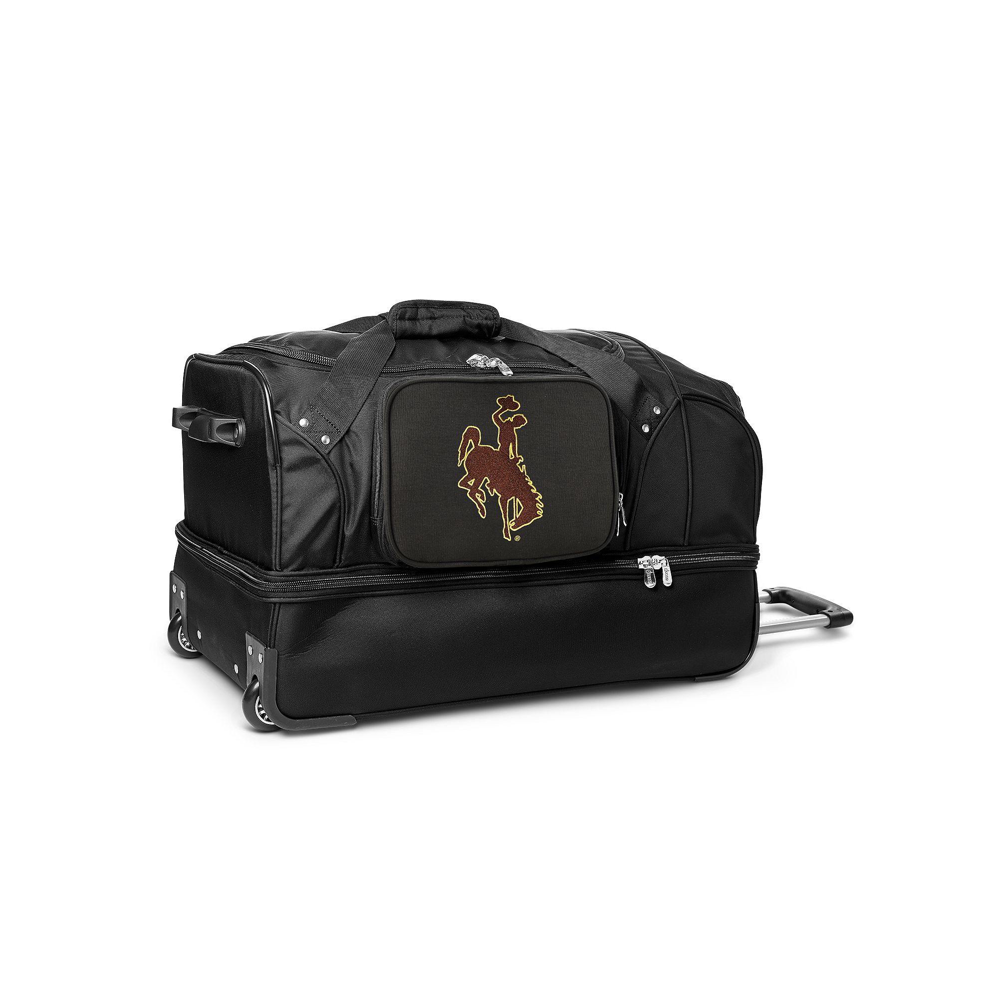 Wyoming Cowboys 27-Inch Wheeled Drop-Bottom Duffle Bag, Wyo Team