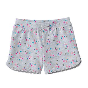 Baby Girl Jumping Beans® Print Pom-Trim Shorts
