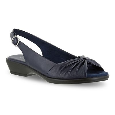 chinese dress ladies Etienne Aigner '90s Flat Sandals Navy Size 7.5