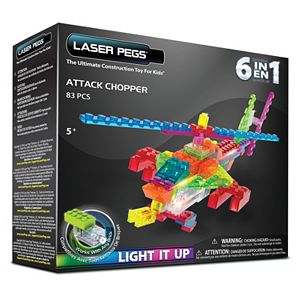 Laser Pegs 6-in-1 Attack Chopper Lighted Construction Toy