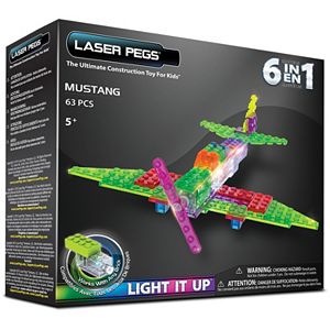 Laser Pegs 6-in-1 Mustang Lighted Construction Toy