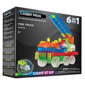 Laser Pegs 6-in-1 Fire Truck Lighted Construction Toy