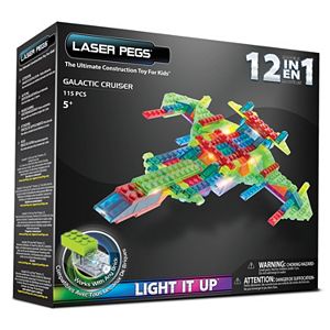 Laser Pegs 12-in-1 Galactic Cruiser Lighted Construction Toy