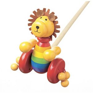 Orange Tree Toys Wooden Lion Push Along