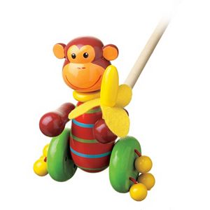 Orange Tree Toys Wooden Monkey Push Along