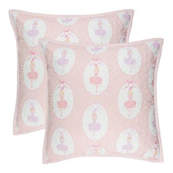 Lullabye Bedding Ballerina 2-pack Quilted Euro Sham Set