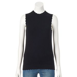 Women's ELLE™ Scalloped Mockneck Top