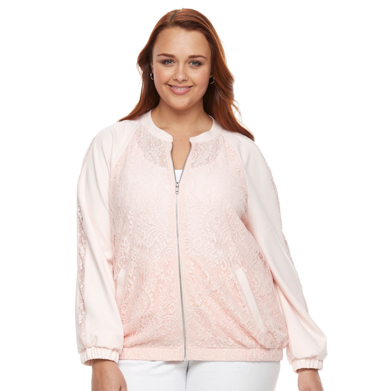 lace bomber jacket plus size