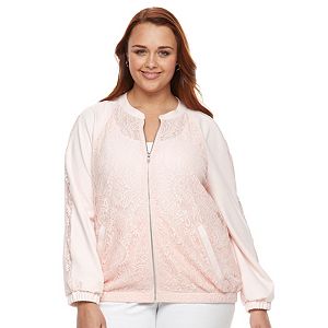 Plus Size Apt. 9® Lace Bomber Jacket