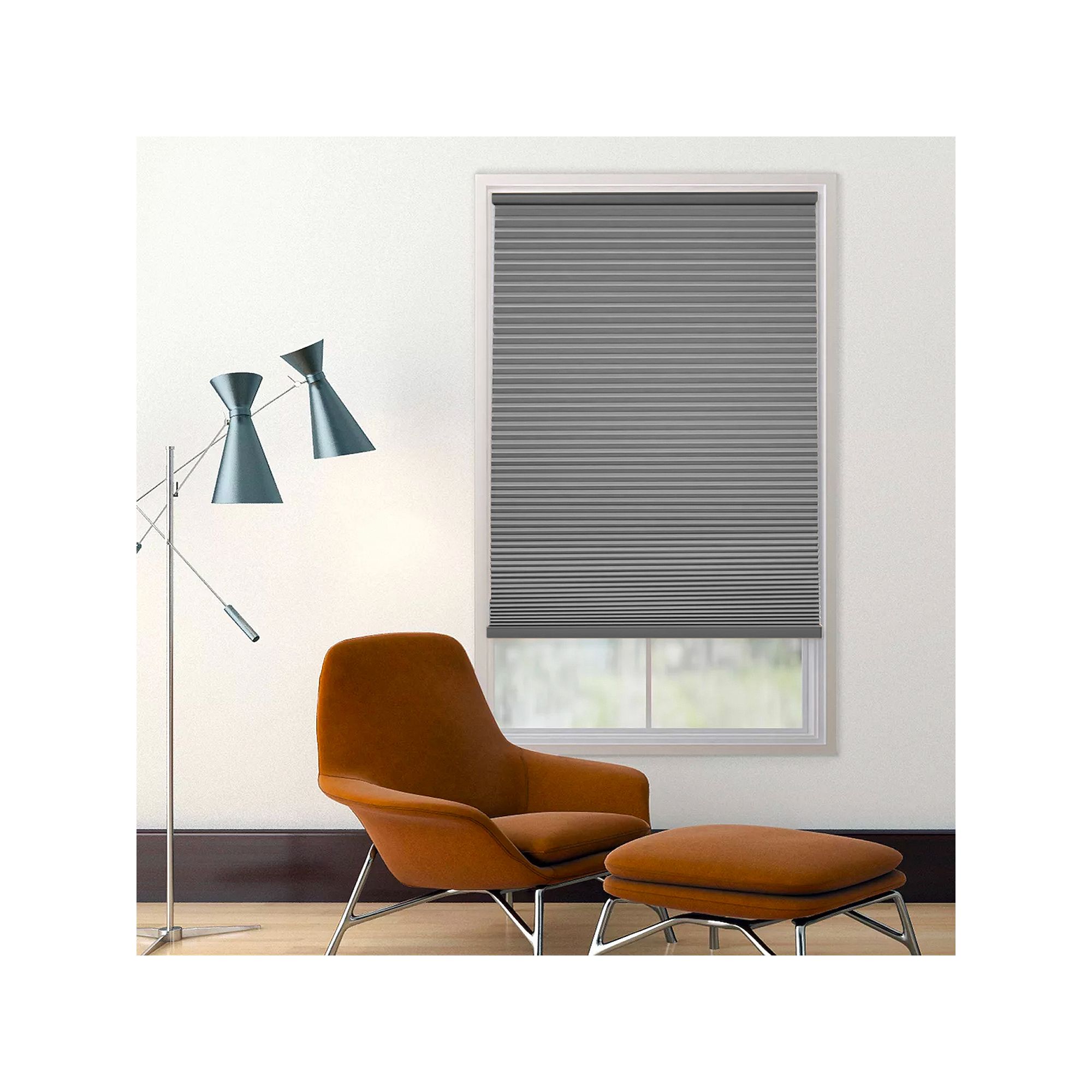 Custom Cut to Order Cordless Blackout Cellular Shade - 64 Length, Silver 