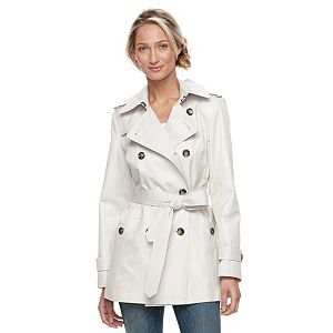 Women's Towne by London Fog Double-Breasted Trench Coat