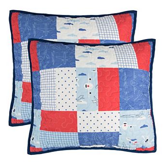 Lullabye Bedding Airplanes 2-pack Quilted Euro Sham Set