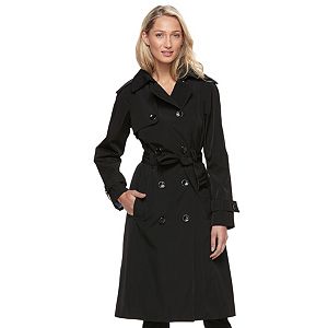 Women's Towne by London Double-Breasted Trench Coat