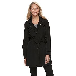 Women's Towne by London Fog Hooded Trench Coat