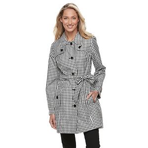 Women's Towne by London Fog Gingham Trench Coat
