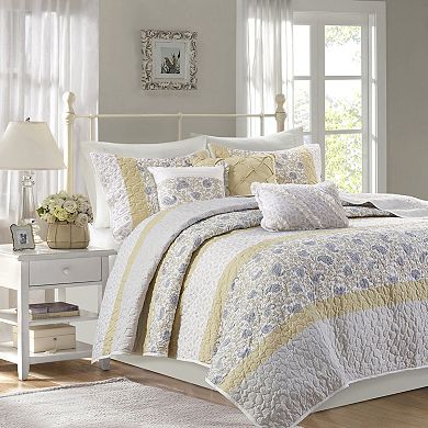 Madison Park 6-Piece Vanessa Quilt Set with Shams and Decorative Pillows