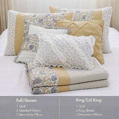 Madison Park 6-Piece Vanessa Quilt Set with Shams and Decorative Pillows