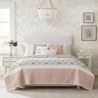 Madison Park 6 pc Vanessa Quilt Set with Shams and Throw Pillows