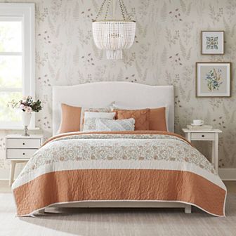 Madison Park 6 pc Vanessa Quilt Set with Shams and Throw Pillows