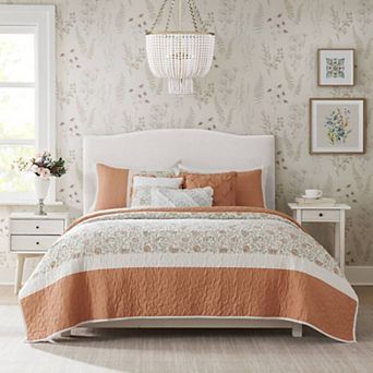 Madison Park 6 pc Vanessa Quilt Set with Shams and Throw Pillows