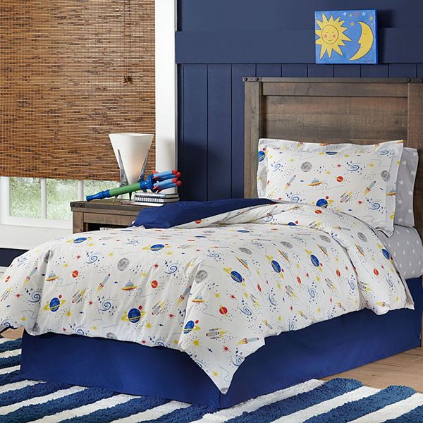 Lullaby Bedding Space Cotton Percale, Space Duvet Cover