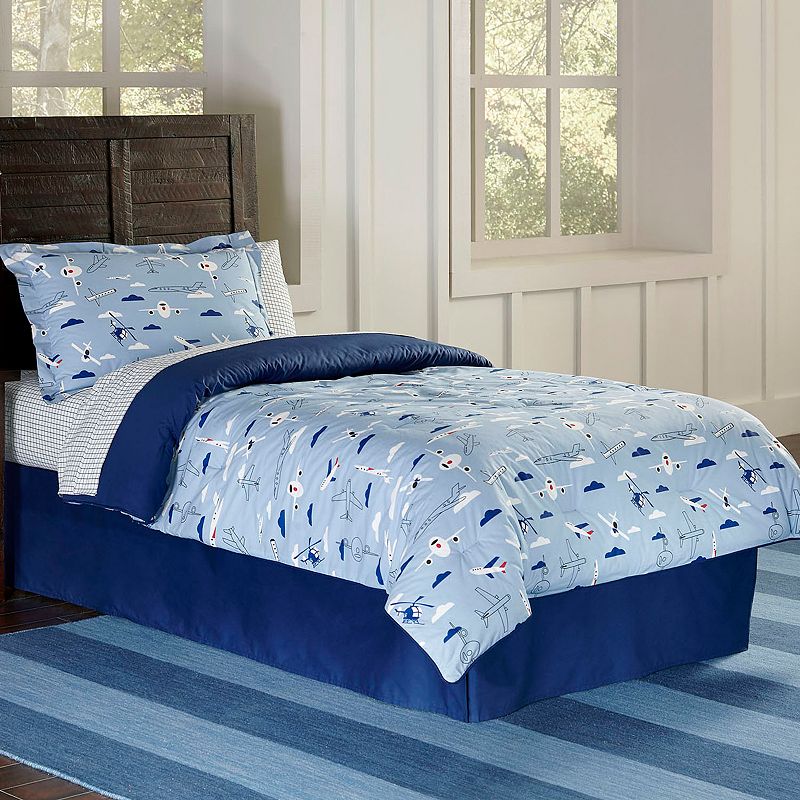 77338124 Lullaby Bedding Airplanes Cotton Percale Duvet Cov sku 77338124