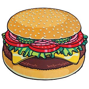 Big Mouth Inc. Giant Hamburger Microfiber Beach Blanket