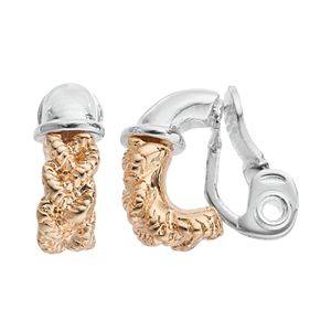 Napier Two Tone Braided Nickel Free Clip On Earrings
