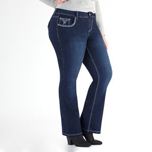 Plus Size Rhythm in Blues Embellished Bootcut Jeans
